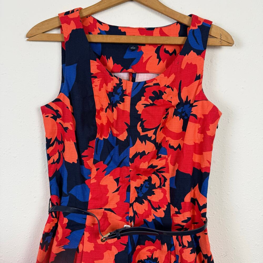 Tommy Hilfiger Dress Size 2 Fit & Flare Belt Floral Flirty Wedding Guest Event - Picture 3 of 8